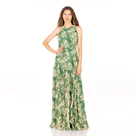 Enchanted Garden Sleeveless Floral Maxi Gown
