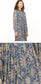 Renaissance Blue Printed Pleated Midi Dress