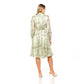 Bohemian Elegance Lime Paisley Print Midi Dress