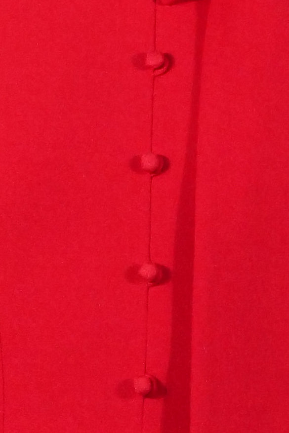 Mikael Aghal Red Bow Tie Mini Dress – Short Sleeve A-Line