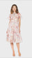 Delicate Blush Floral Midi Dress