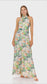 Spring Blossom Halter Neck Chiffon Maxi Dress