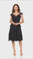 Classic Polka-Dot Ruffle Midi Dress with Lace Trim