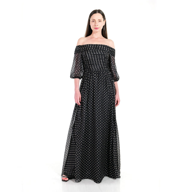 The Polka Dot Off-Shoulder Gown