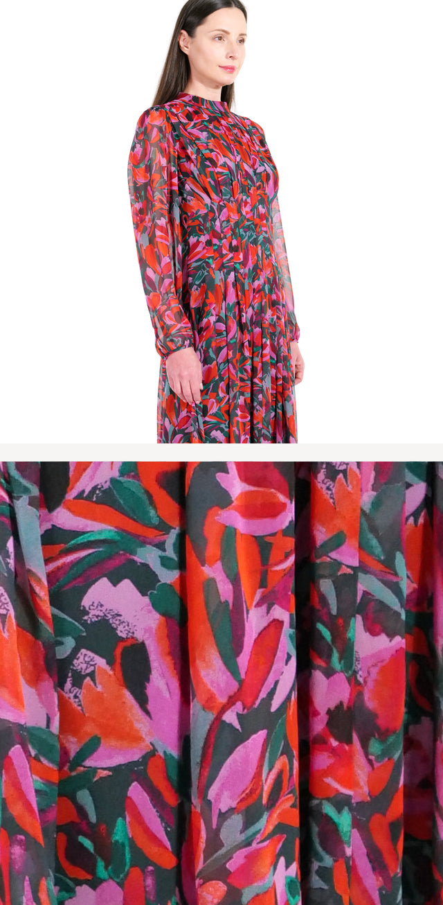 The Botanical Print Midi Dress