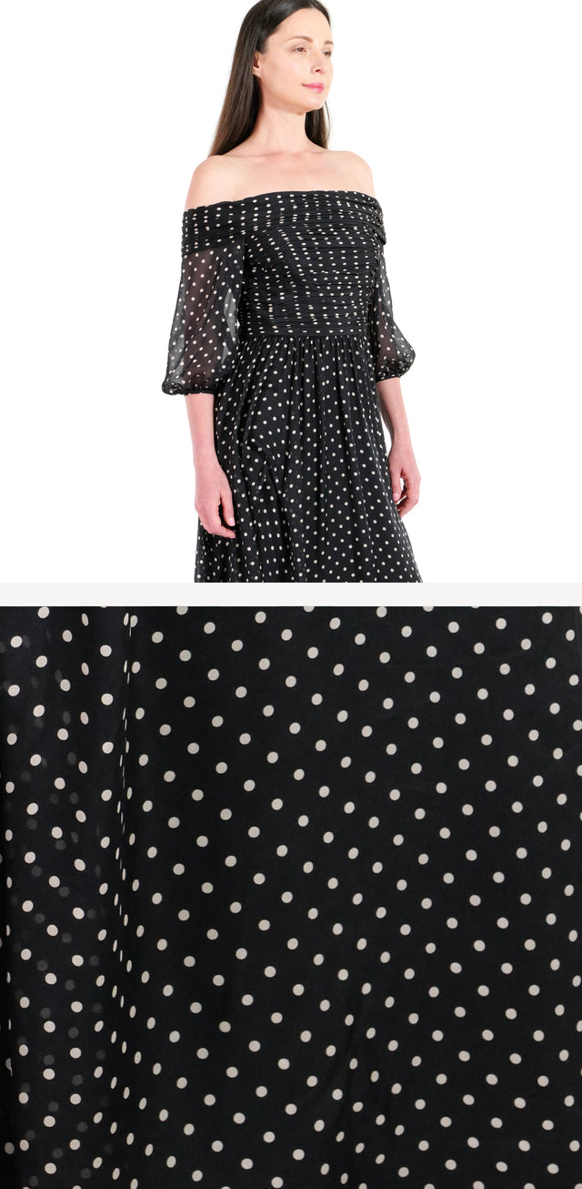 The Polka Dot Off-Shoulder Gown