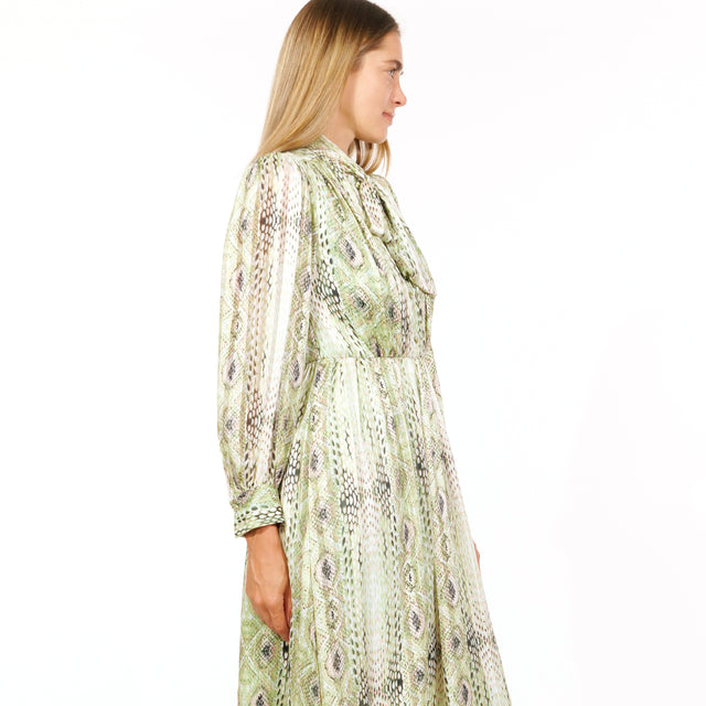 Bohemian Elegance Lime Paisley Print Midi Dress