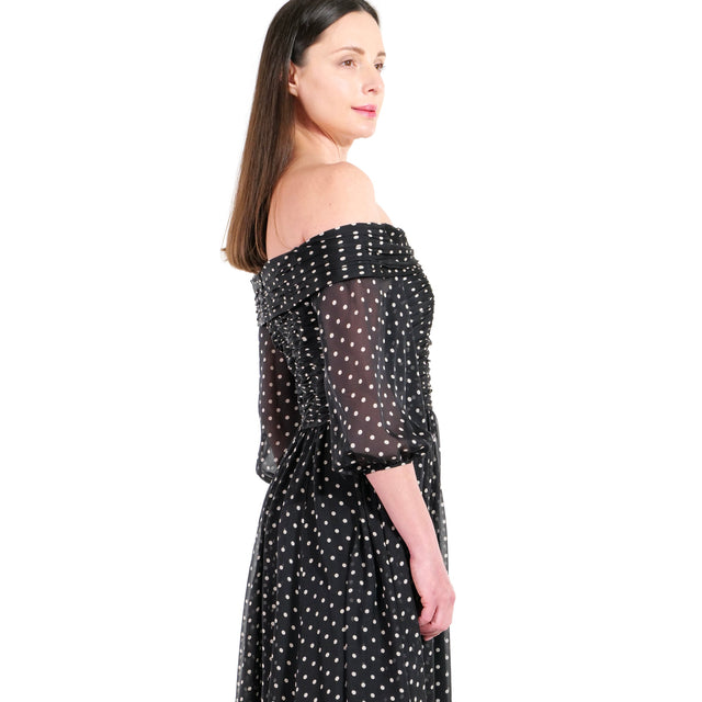 The Polka Dot Off-Shoulder Gown