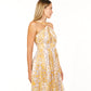 Golden Sunflower Halter Maxi Dress