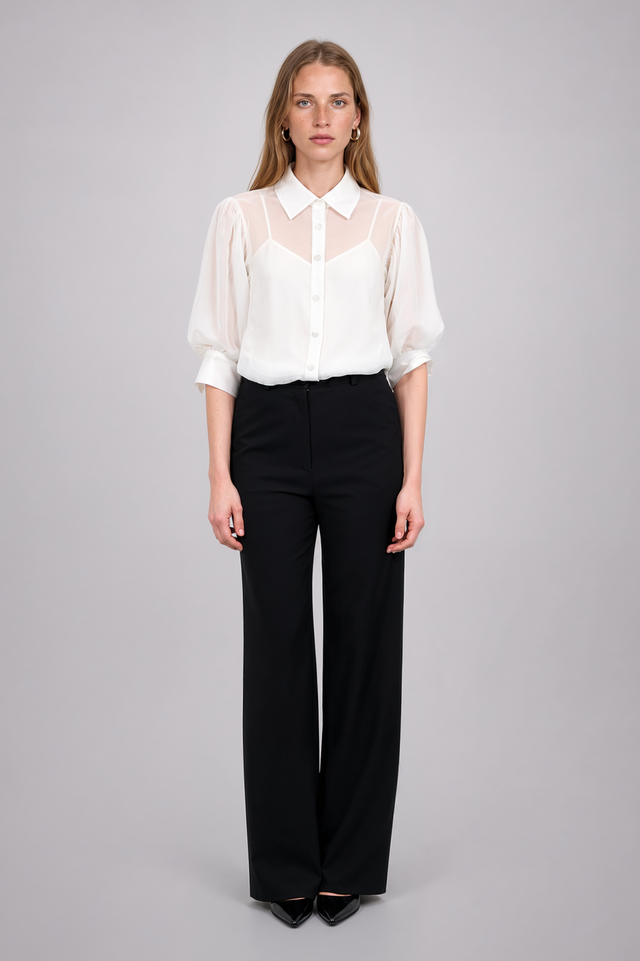 Mikael Aghal Wide-Leg Crepe Pants
