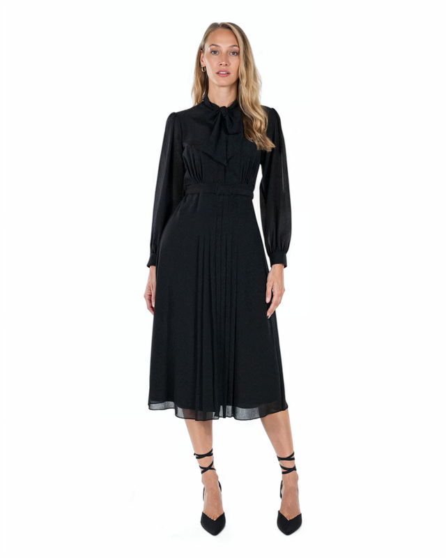 The Chiffon Pleated Midi Dress