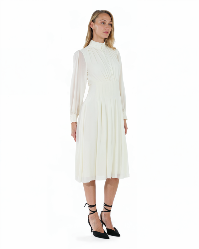 The Classic High Neck Midi Dress