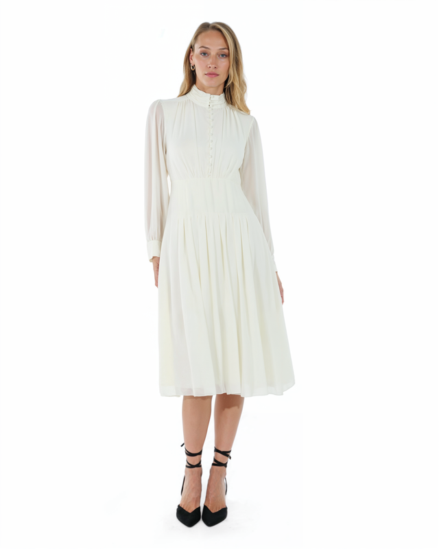 The Classic High Neck Midi Dress